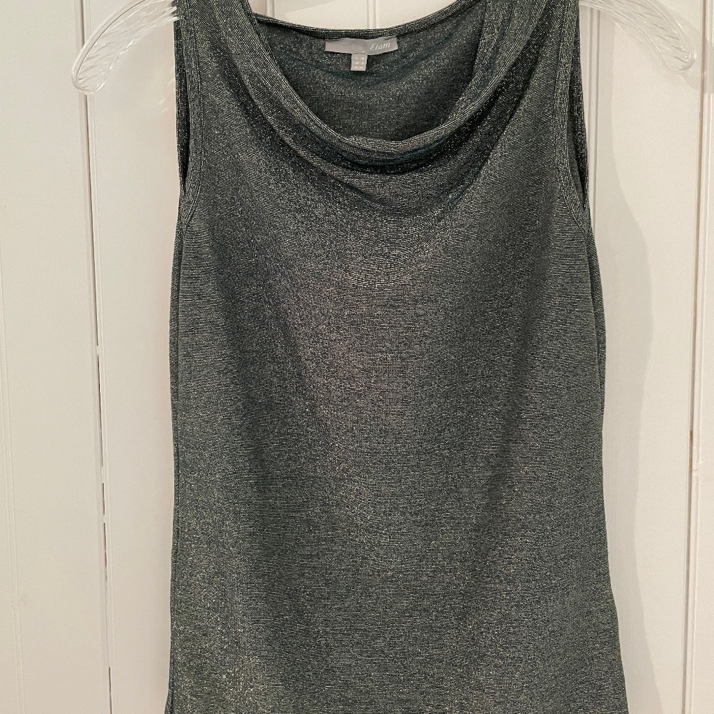 Etam Paris Women’s Green & Gold Glitter Top
